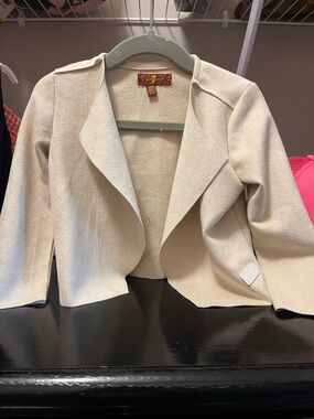 7 For All Man Kind 18 month Cream Open-Front Blazer Jacket